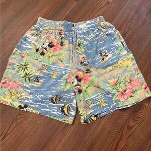 Vintage Mickey Mouse Tropical Print Men's Shorts